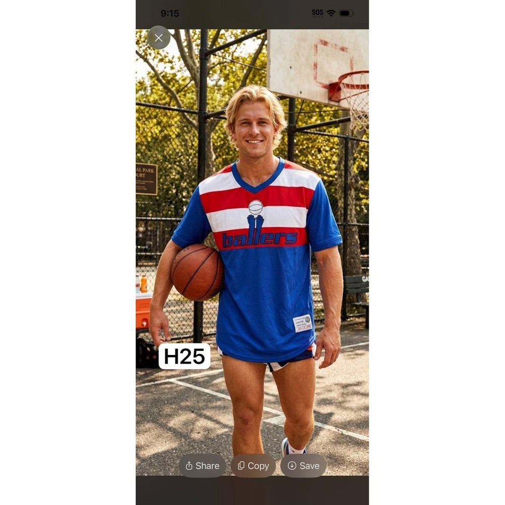 Maxi‎ Milian NY Ballers Basketball Jersey Shirt Red White Blue Colorblock Men XL